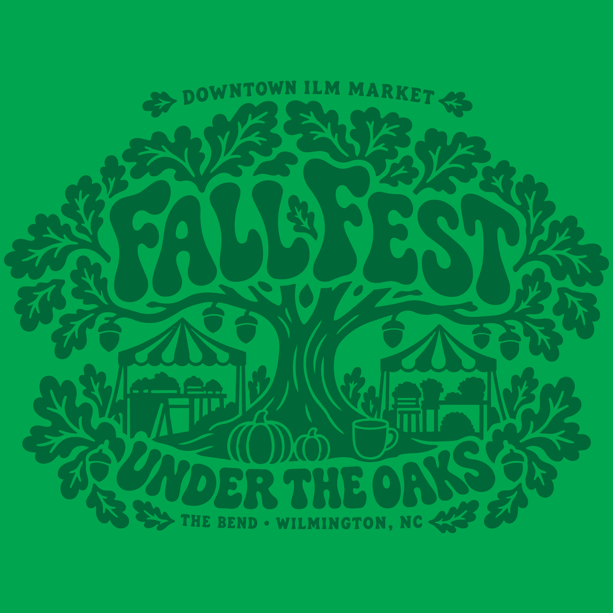 Fall Fest Under Oaks Live Printed T-Shirt